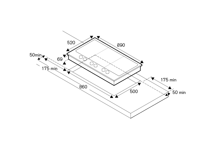 Piano cottura a segmenti da 90 cm con dual wok laterale - immagine 4
