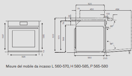 Forno elettrico da incasso da 60 cm con steam assist, 11 funzioni e display LCD - serie Modern - immagine 4