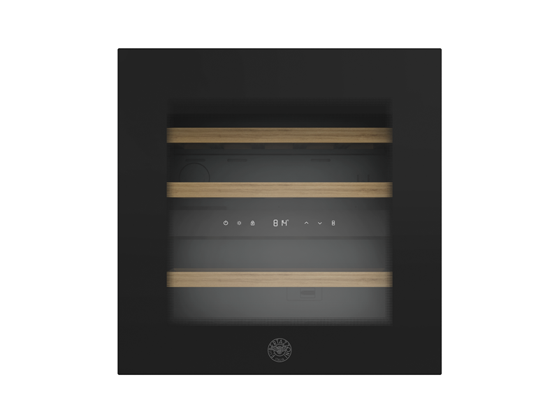 60 cm built-in wine cabinet (H 60), black glass