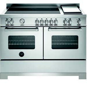 Cucina da 120 cm con piano induzione e piastra, doppio forno elettrico - serie Master