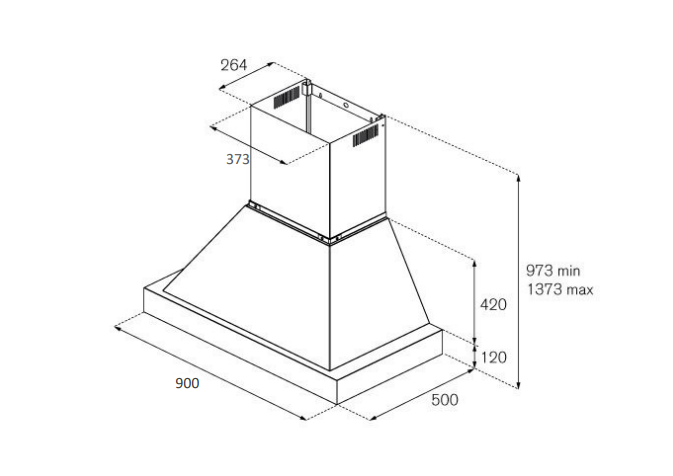 Cappa a parete da 90 cm - immagine 2