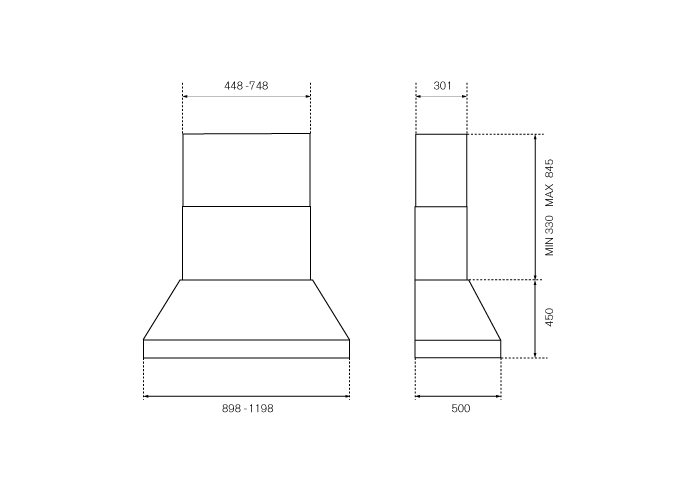 120 cm wall-mounted hood - Image 2