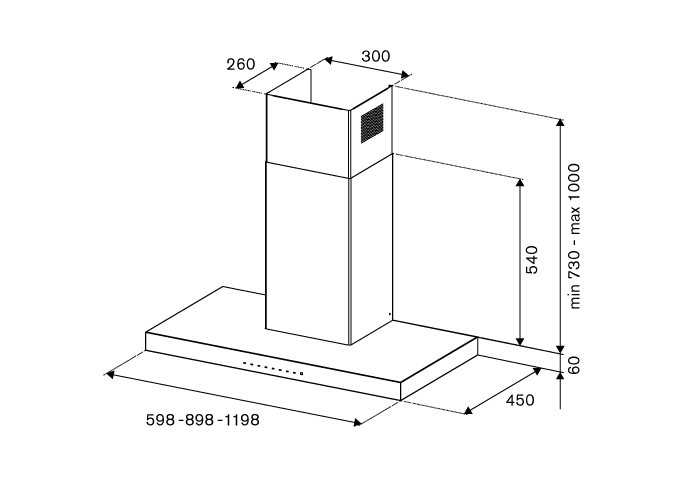 Cappa a parete da 120 cm - immagine 2