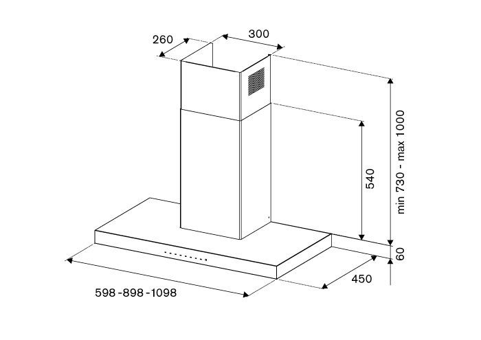 Cappa a parete da 60 cm - immagine 2