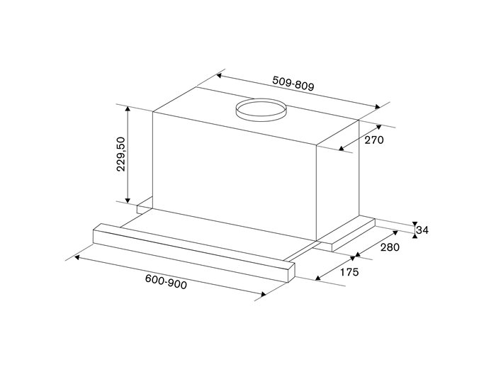 Cappa slide out da 60 cm con 1 motore - immagine 2