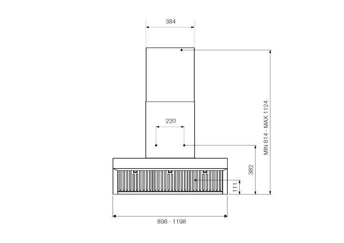 90 cm wall-mounted hood - Image 2