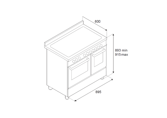Cucina da 90 cm con piano a induzione e doppio forno elettrico – serie Master - immagine 5