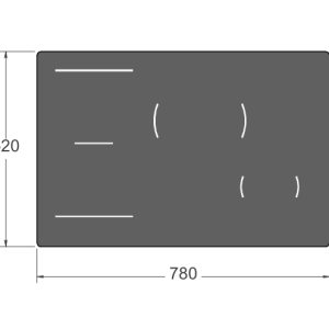 78 cm Induction Hob, 4 cooking zones, hidden white LED slider, black matt