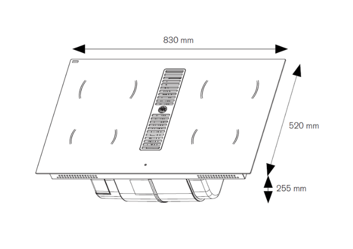 80 cm induction hob with integrated extractor hood - Image 5