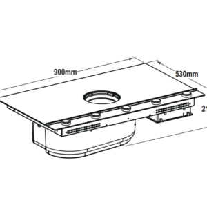90 cm Induction Hob with Integrated Hood , 4 Cooking Zones and Knobs Controls