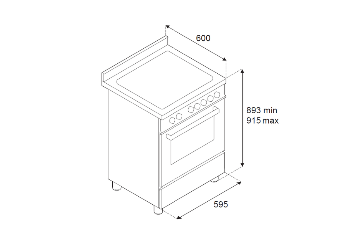 Cucina da 60 cm con 4 bruciatori e forno elettrico - serie Professional - immagine 7