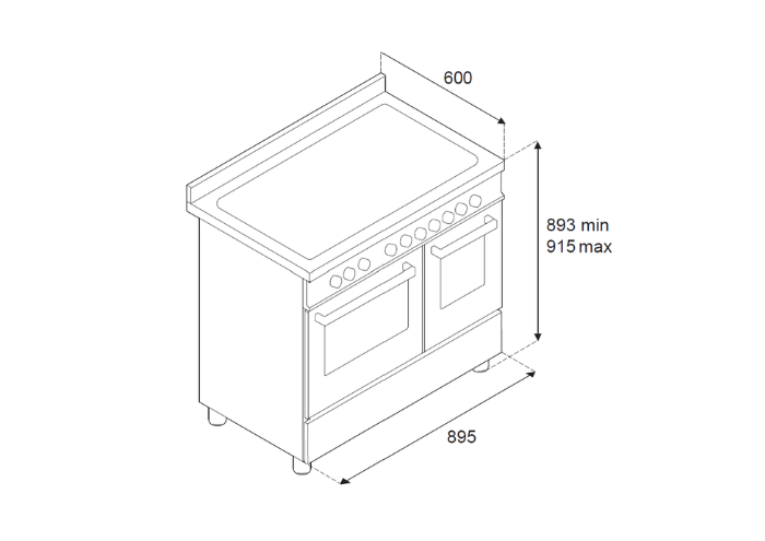 90 cm cooker with induction hob and double electric oven – Professional series - Image 8