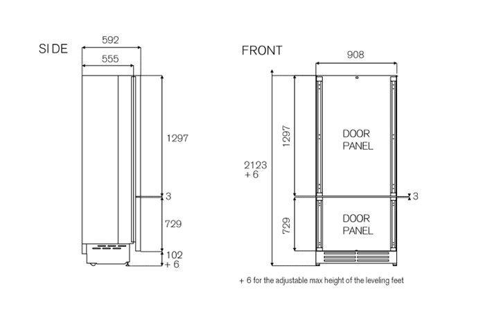 Frigorifero combinato da incasso da 90 cm, panel ready con ice maker e distributore d'acqua - immagine 2