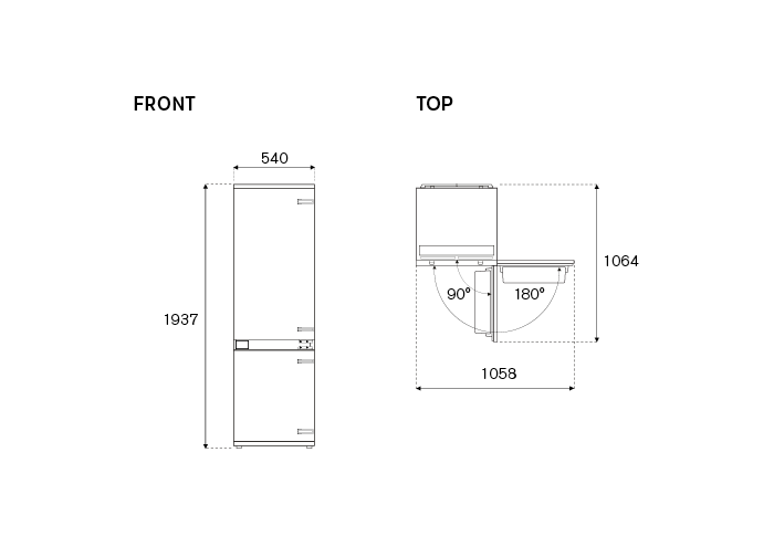Frigorifero da incasso da 60 cm H193 con sistema sliding door - immagine 5