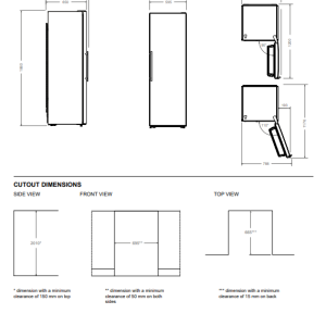60 cm colonna freezer H186 a libera installazione in acciaio inossidabile