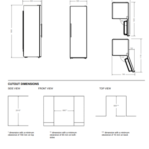60 cm colonna frigorifero H186 a libera installazione in acciaio inossidabile