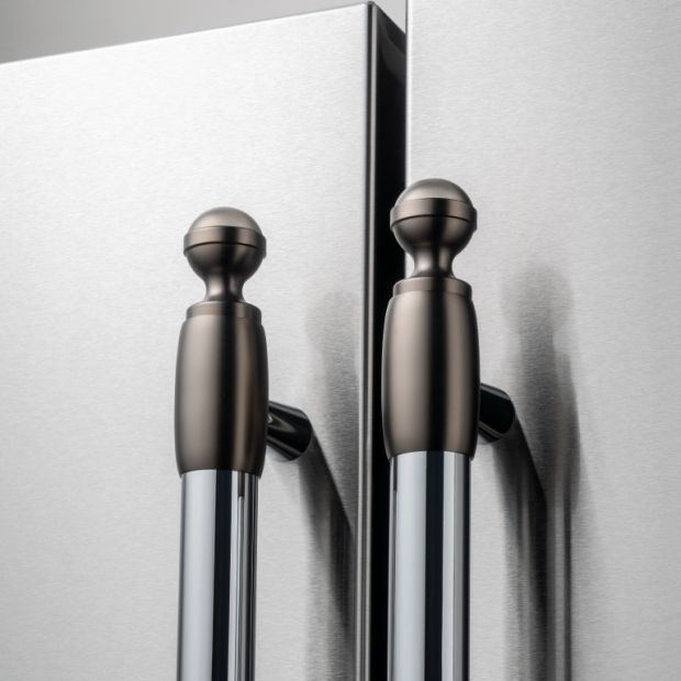 Black nickel finish décor set for refrigerators