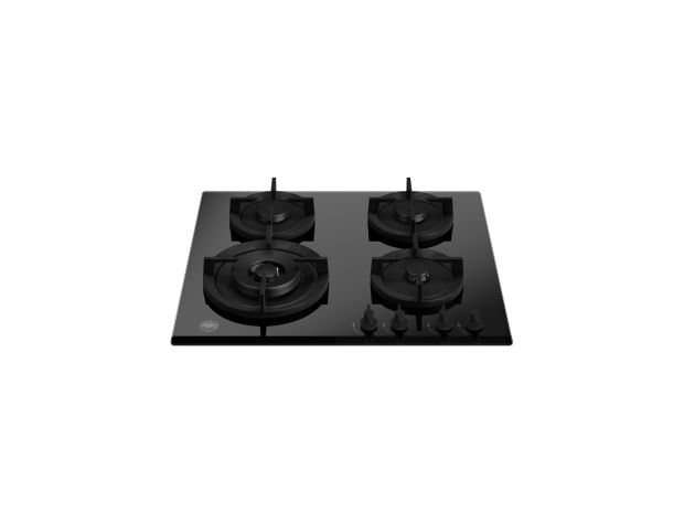 60 cm glass-ceramic gas hob with side wok