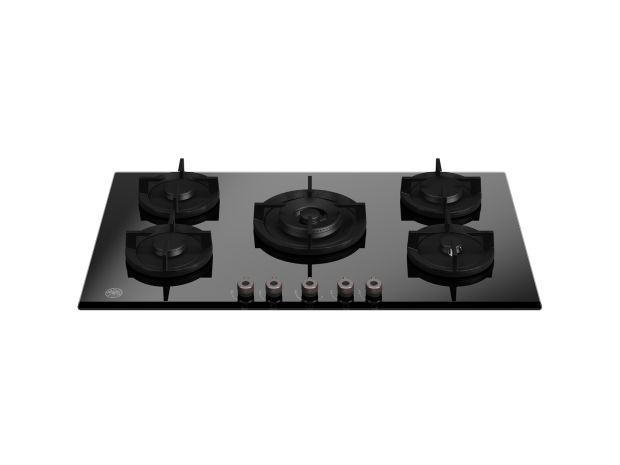 90 cm glass-ceramic gas hob with central wok