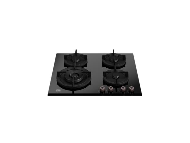 60 cm glass-ceramic gas hob with side wok