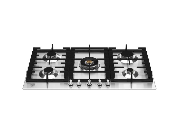 90 cm gas hob with central dual wok