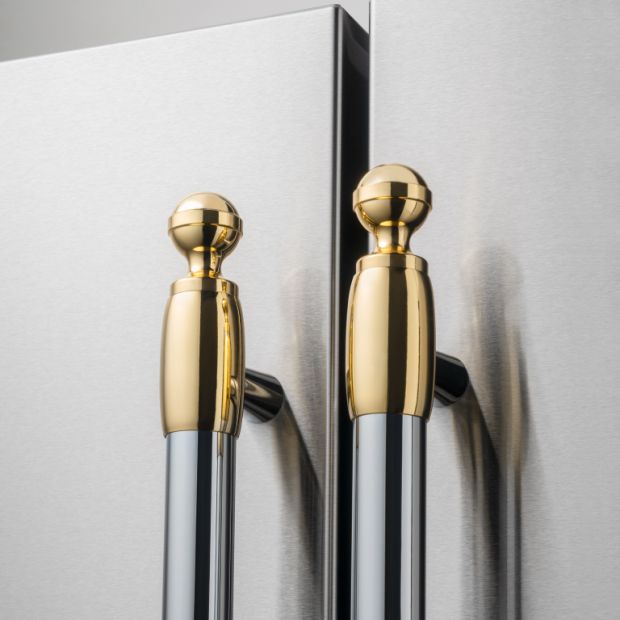 Gold finish décor set for refrigerators