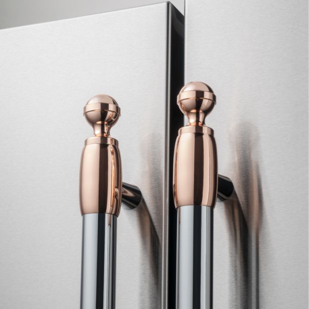 Copper finish décor set for refrigerators