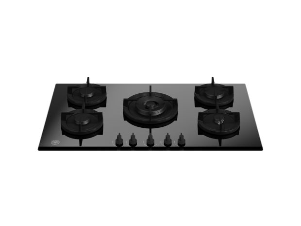 90 cm glass-ceramic gas hob with central wok