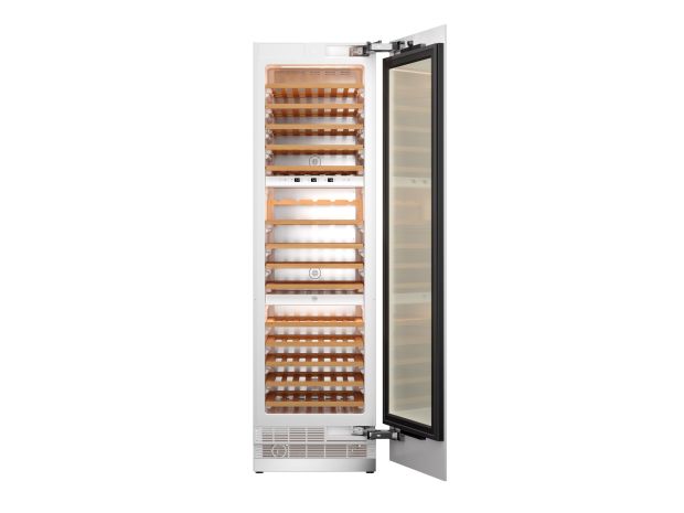 60 cm built-in wine cabinet with reversible panelled door