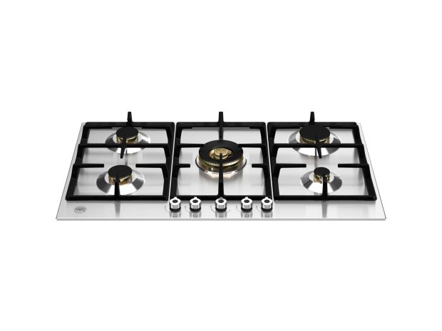 90 cm gas hob with central dual wok