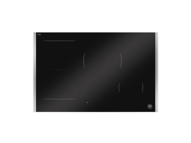 Induction hob with metal frame, 78 cm, 4 zones, LED display