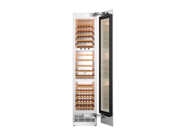 45 cm built-in wine cabinet with reversible panelled door, right-hand opening