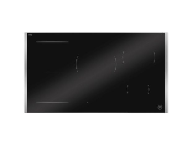 Induction hob with metal frame, 90 cm, 5 zones, LED display